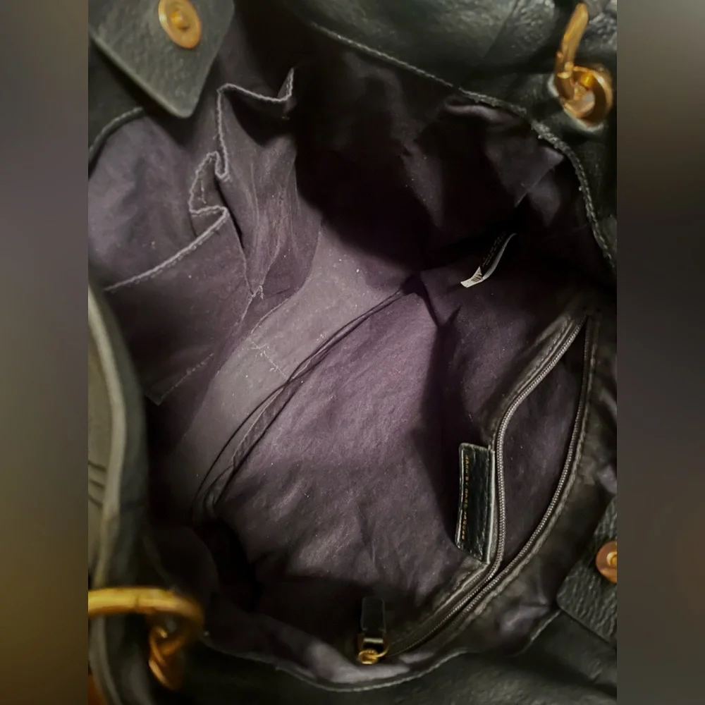 Marc Jacobs Black Leather Hobo Bag Corpcore Business Casual Wear To Work